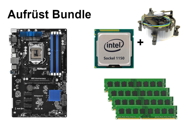 Bundle ASRock B85 Anniversary + Intel Core i3 + 8GB - 32GB RAM