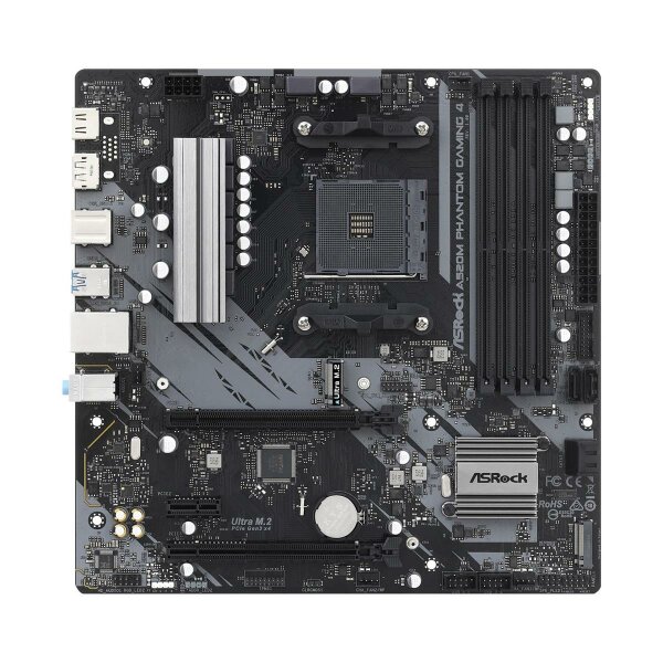 ASRock A520M Phantom Gaming 4 AMD A520 Mainboard MicroATX Sockel AM4    #331208