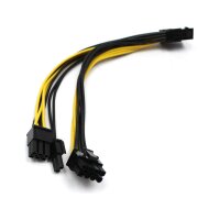 Stromadapter PCI-E Y-Kabel mit 1x 8-Pin auf 2x 6+2-Pin für Grafikkarten  #331383