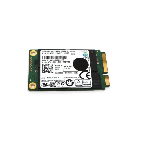 Samsung PM851 512 GB mSATA MO-300 MZ-MTE512D SSD SSM   #332000