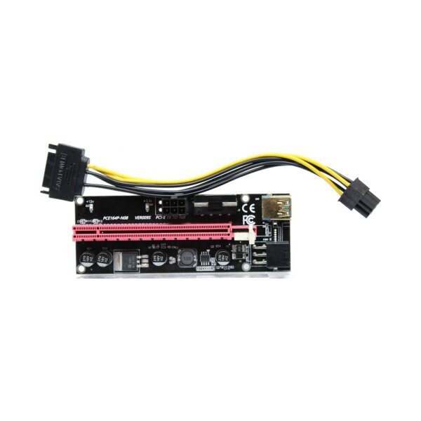 PCIe 1x zu 16x Riser Karte Adapter PCE164P-N08 Mining Bitcoin USB3 Molex #332145