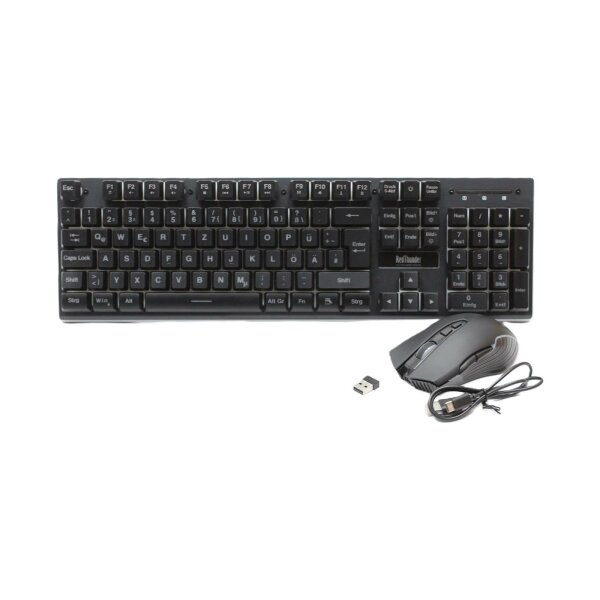 RedThunder K10 Gaming RGB Keyboard Tastatur USB mit Maus M10 DE schwarz  #332628