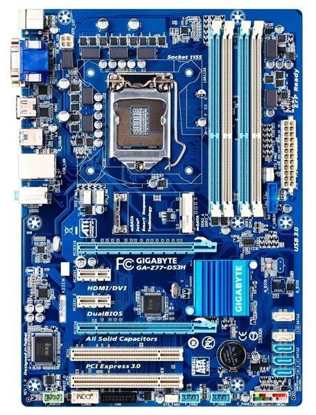 Gigabyte GA-Z77-DS3H Rev.1.0 Intel Z77 Mainboard ATX Sockel 1155   #33033