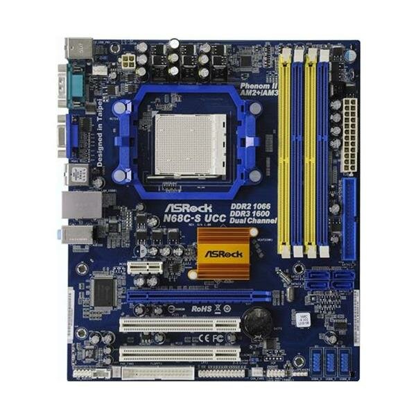 ASRock N68C-S UCC nForce 630a Mainboard Micro ATX Sockel AM2 AM2+ AM3   #3355